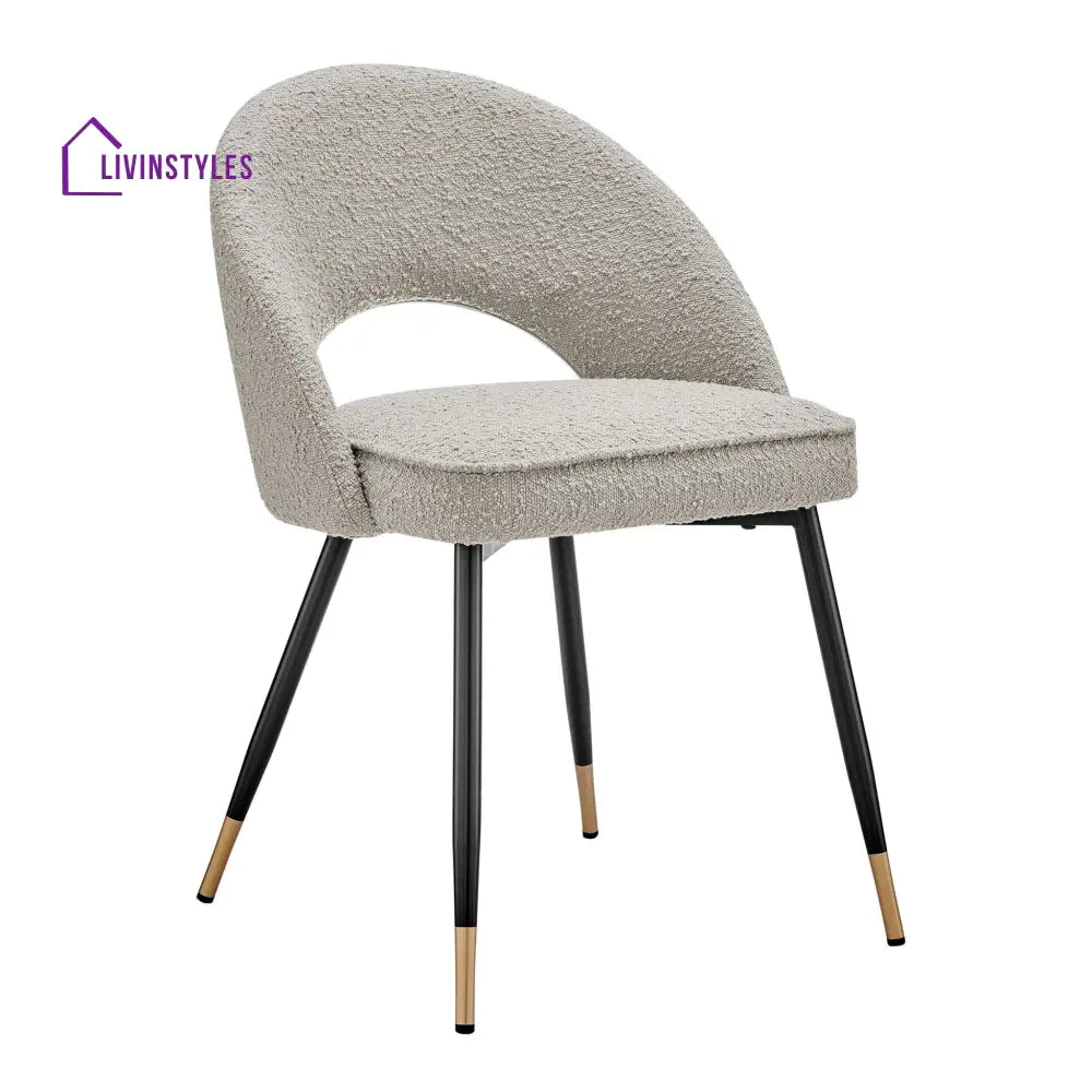 Diego Set of 2 Dining Chairs - Bouclé - Taupe - Dining Chair