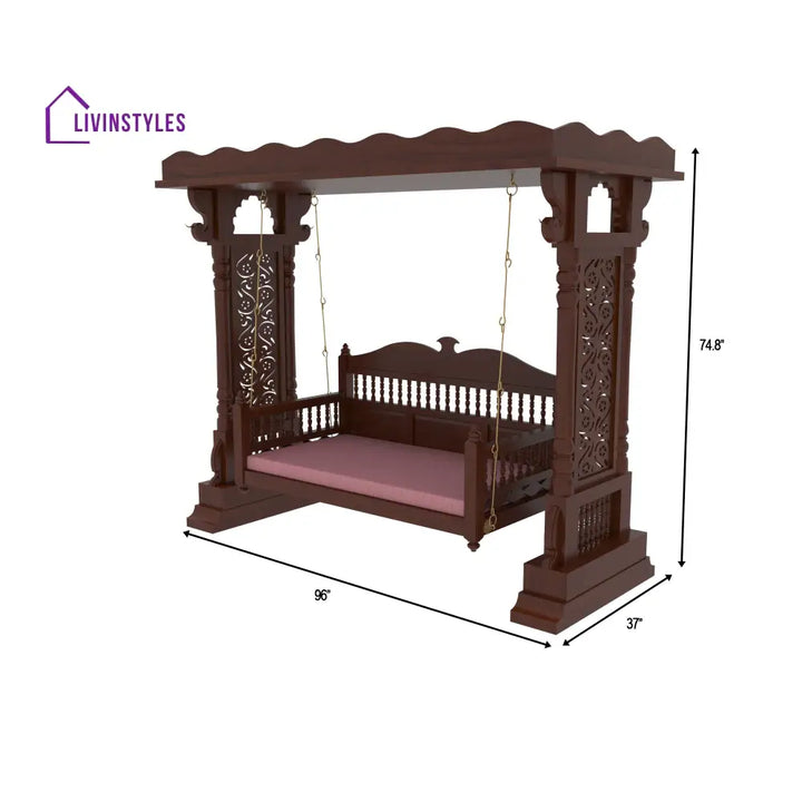 Diksha Vintage Denver Dark Finished Wooden Handmade Swing Swing