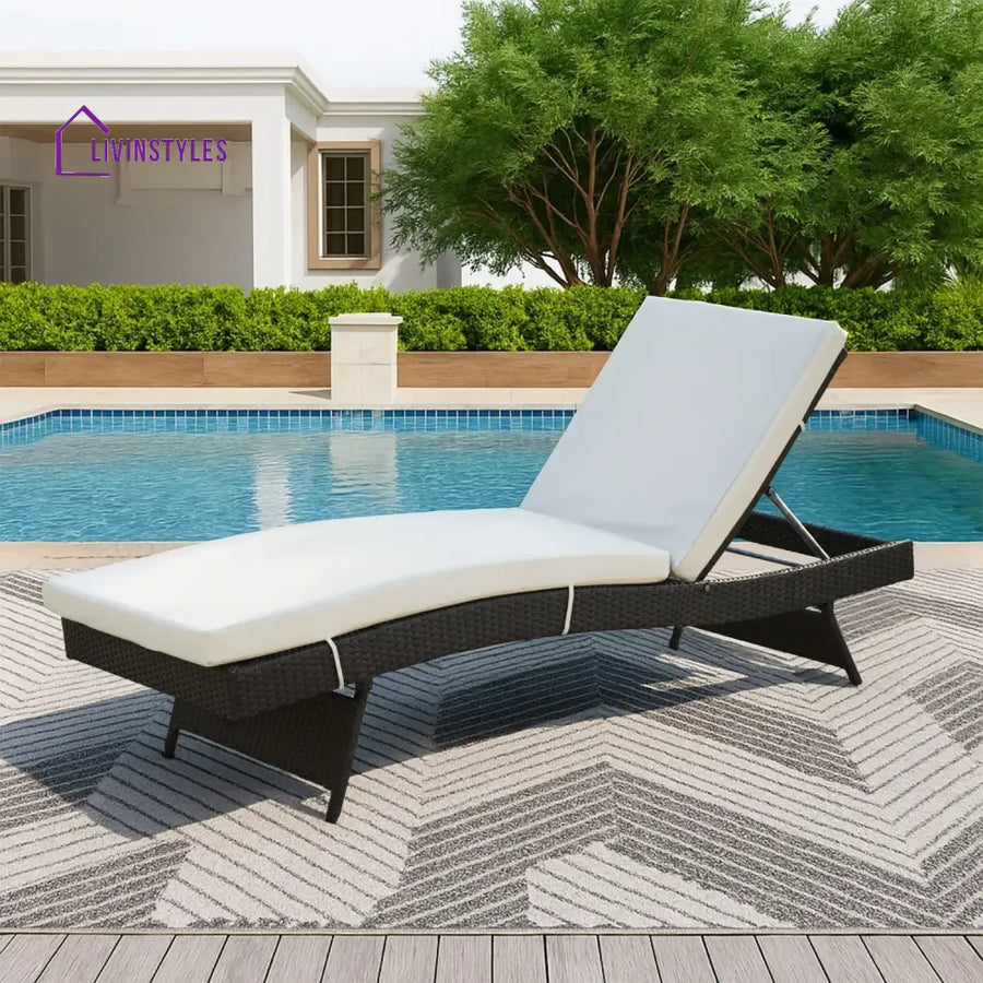 Dima Outdoor All-Weather Wicker Lounger with Cushions - Lounger Set
