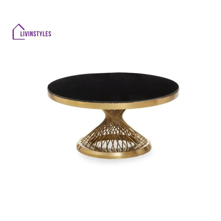 Dimple Glass Top Round Coffee Table For Living Room