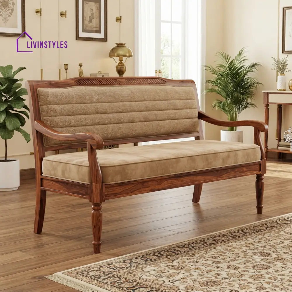Discus Wooden Bench for Living Room | Bedroom | Extra Seating
