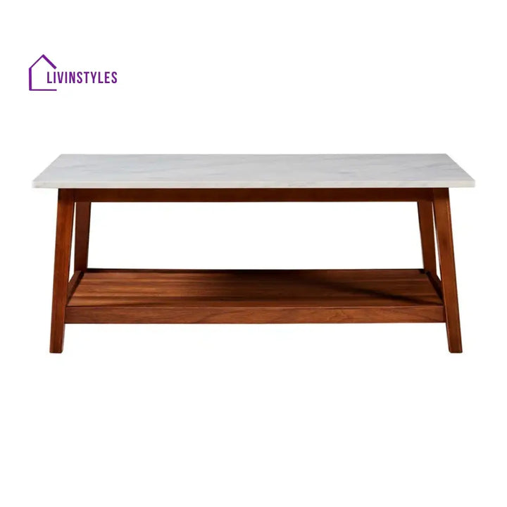 Disha Solid Wood Coffee Table for Marble Top for Living Room