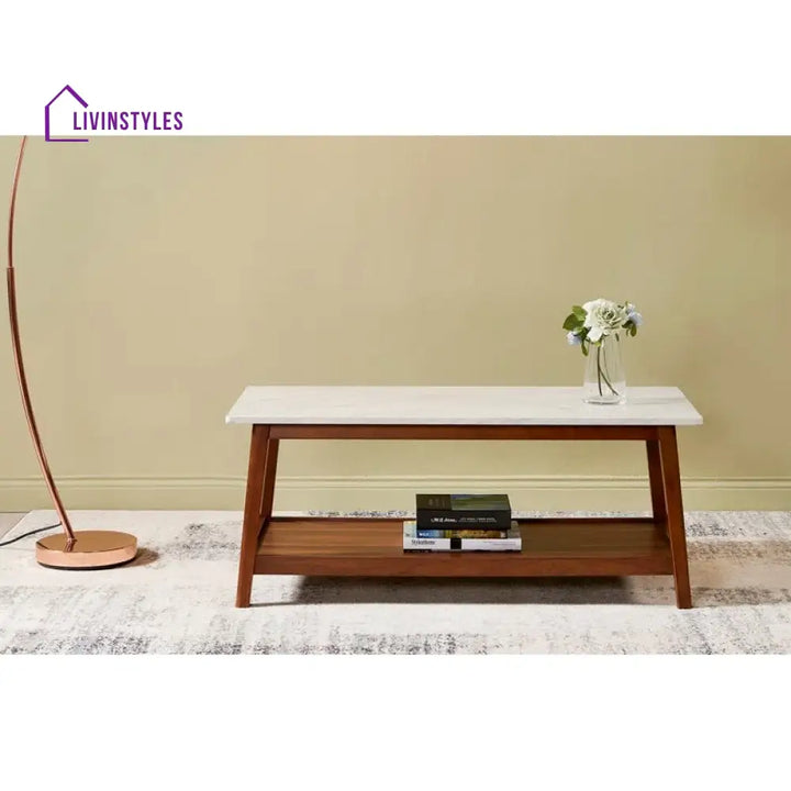Disha Solid Wood Coffee Table for Marble Top for Living Room