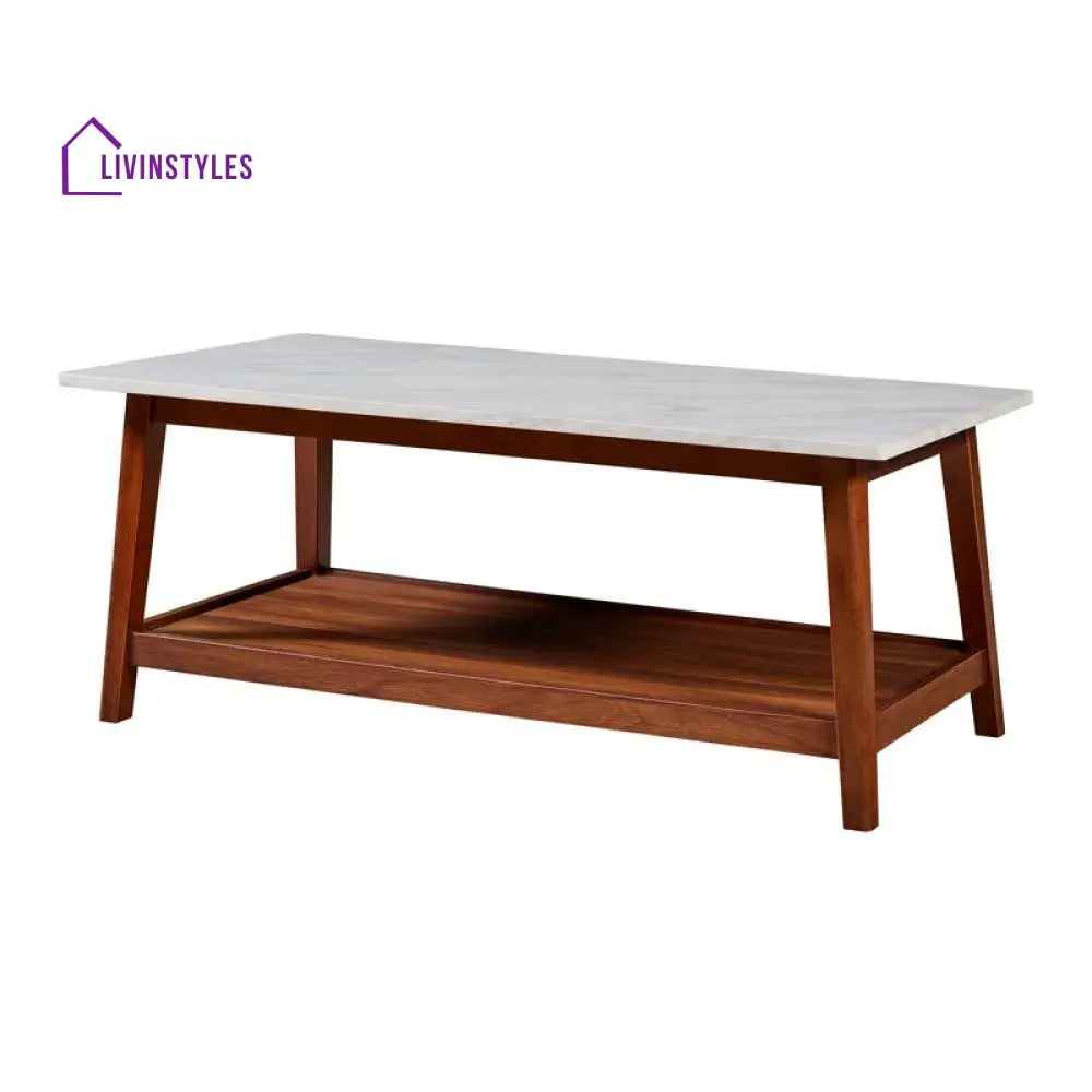 Disha Solid Wood Coffee Table for Marble Top for Living Room