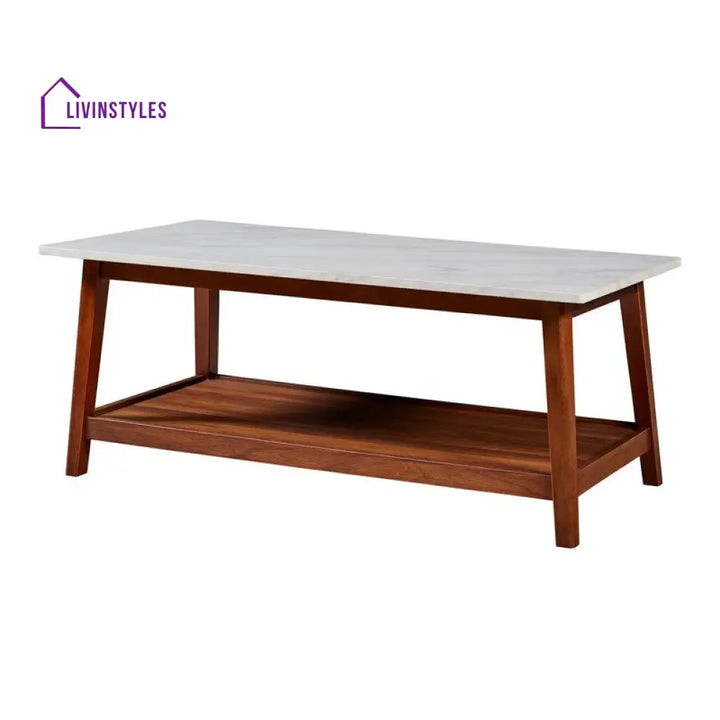Disha Solid Wood Coffee Table for Marble Top for Living Room