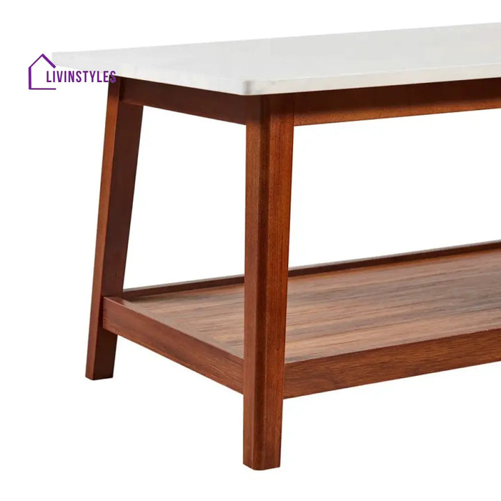 Disha Solid Wood Coffee Table for Marble Top for Living Room