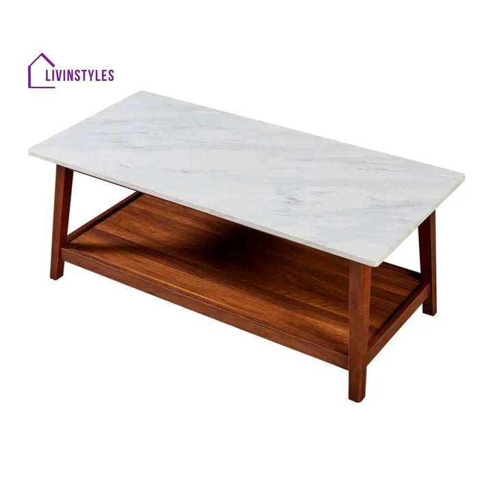 Disha Solid Wood Coffee Table for Marble Top for Living Room