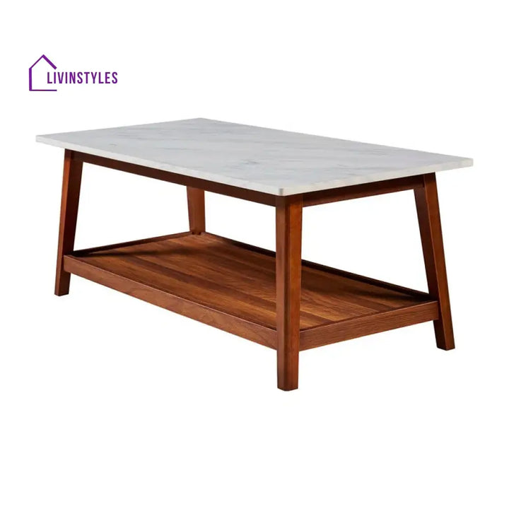 Disha Solid Wood Coffee Table for Marble Top for Living Room