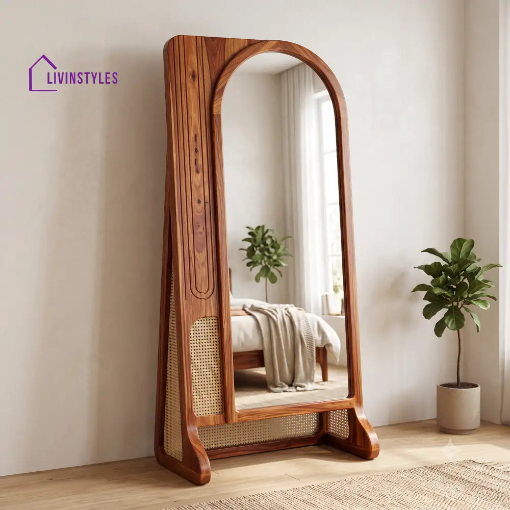 Disha Wooden Full Length Mirror for Bedroom & Living Room