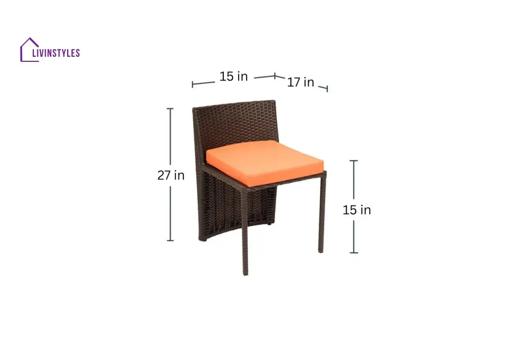Diski Outdoor Patio Seating Set 2 Chairs and 1 Table Set (Brown) - Coffee Table Sets