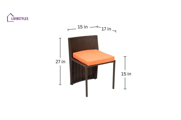 Diski Outdoor Patio Seating Set 2 Chairs and 1 Table Set (Brown) - Coffee Table Sets