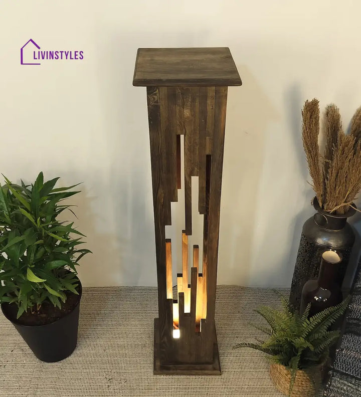 Disperse Wooden Floor Lamp With Brown Base Lamps