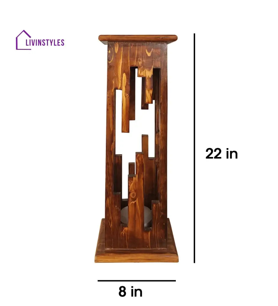 Disperse Wooden Table Lamp With Brown Base Lamps