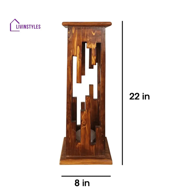 Disperse Wooden Table Lamp With Brown Base Lamps