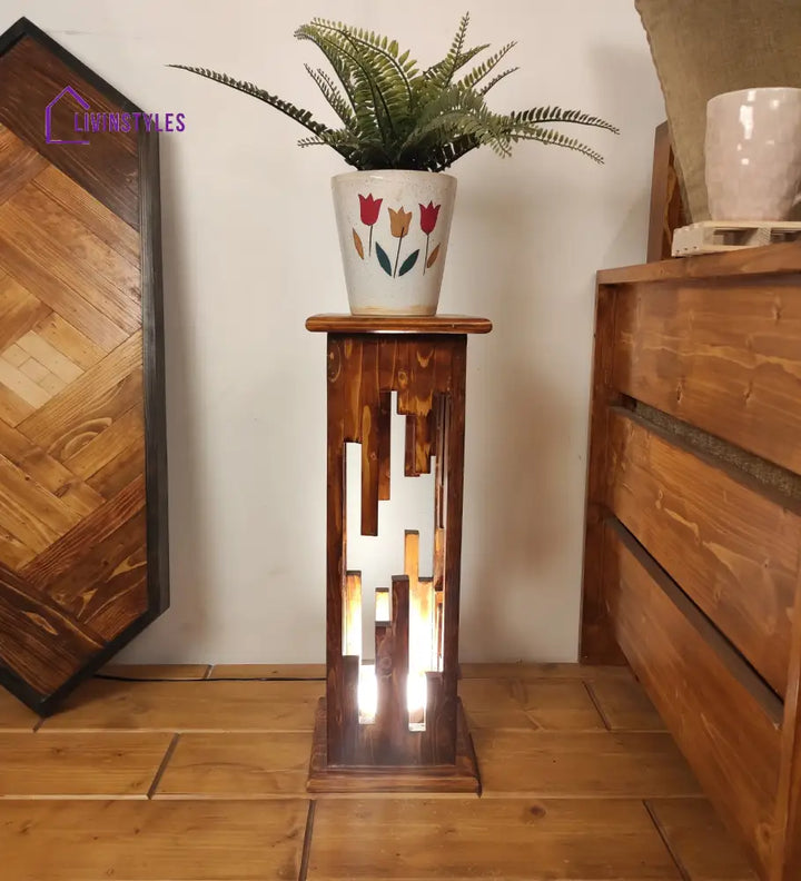 Disperse Wooden Table Lamp With Brown Base Lamps