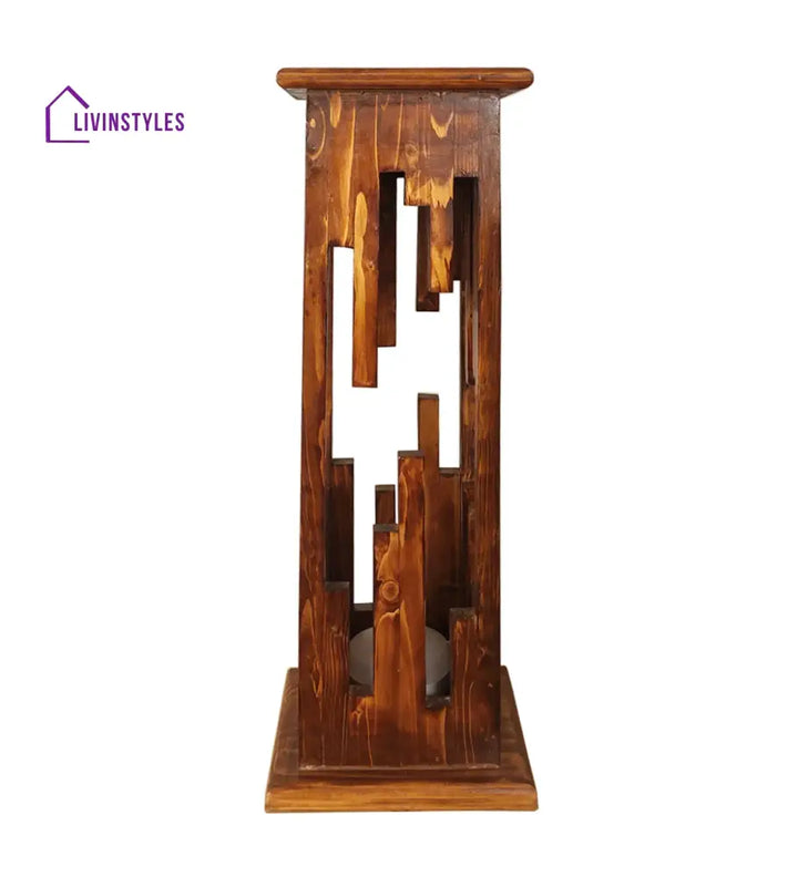 Disperse Wooden Table Lamp With Brown Base Lamps