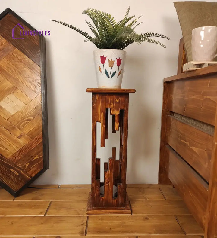 Disperse Wooden Table Lamp With Brown Base Lamps