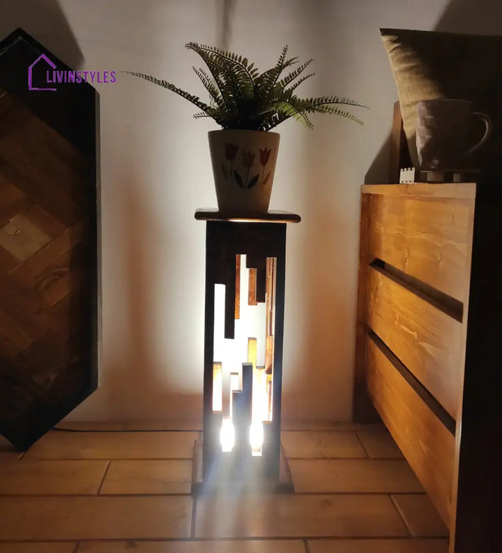 Disperse Wooden Table Lamp With Brown Base Lamps