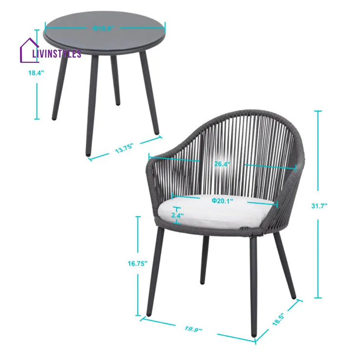 Diva Round Outdoor Set With Cushions For 2 Person