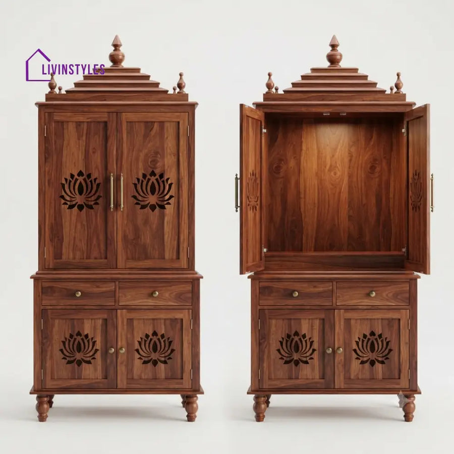 Divija Premium Solid Wood Home Temple | Pooja Mandir for Home