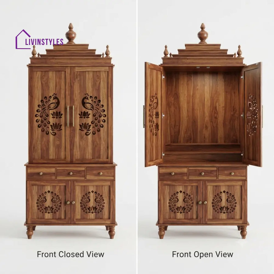 Divisha Premium Solid Wood Home Temple | Pooja Mandir for Home