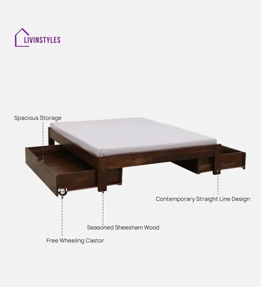 Divyam Sheesham Wood Storage Beds With Drawers Bedroom Furniture Sets