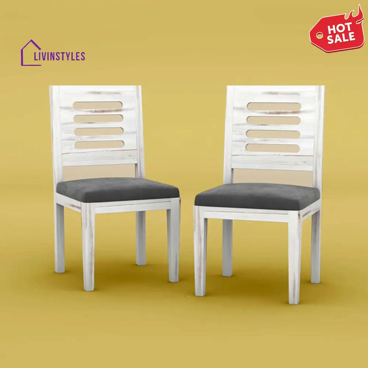 Divyansh Sheesham Wood Dining Chair With Cushion - Set Of 2 (Distress Finish)