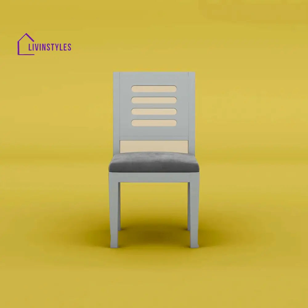 Divyansh Sheesham Wood Dining Chair With Cushion - Set Of 2 (Gray Finish)