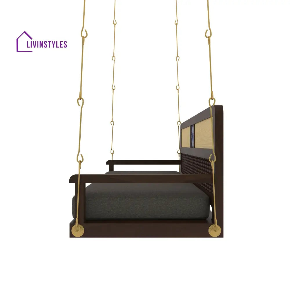 Diya Classic Wooden Swing with Cushioned Comfort and Traditional Detailing Swing