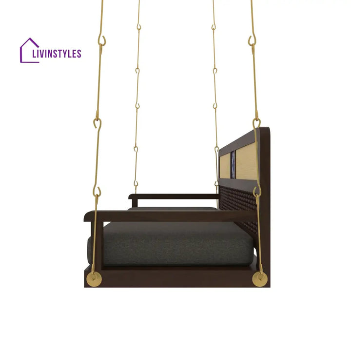 Diya Classic Wooden Swing with Cushioned Comfort and Traditional Detailing Swing