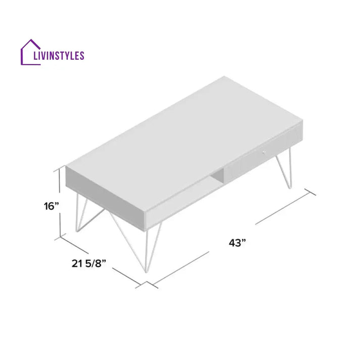 Diya Solid Wood and Metal Coffee Table for Living Room