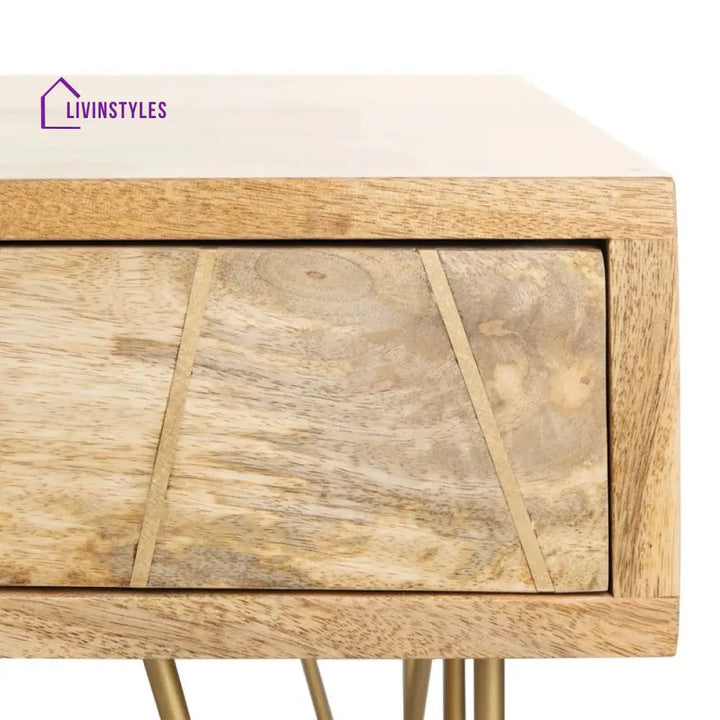 Diya Solid Wood and Metal Coffee Table for Living Room