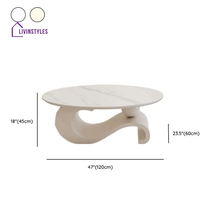 Diya White Coffee Table for Living Room