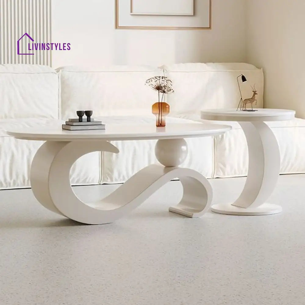 Diya White Coffee Table for Living Room