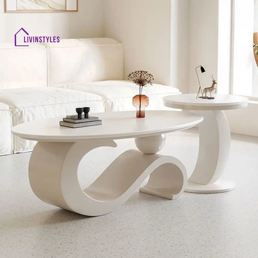 Diya White Coffee Table for Living Room