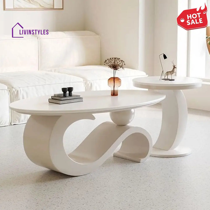 Diya White Coffee Table for Living Room
