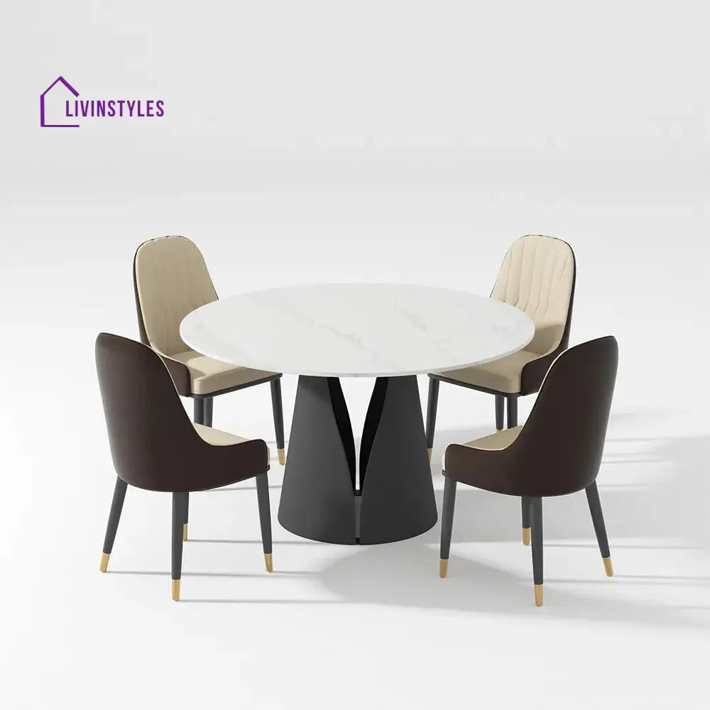 Dmitry Modern Round Dining Table Sets for 4