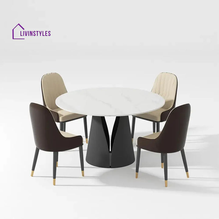 Dmitry Modern Round Dining Table Sets for 4