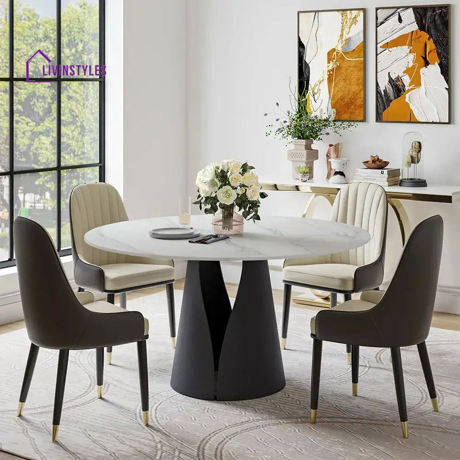 Dmitry Modern Round Dining Table Sets for 4