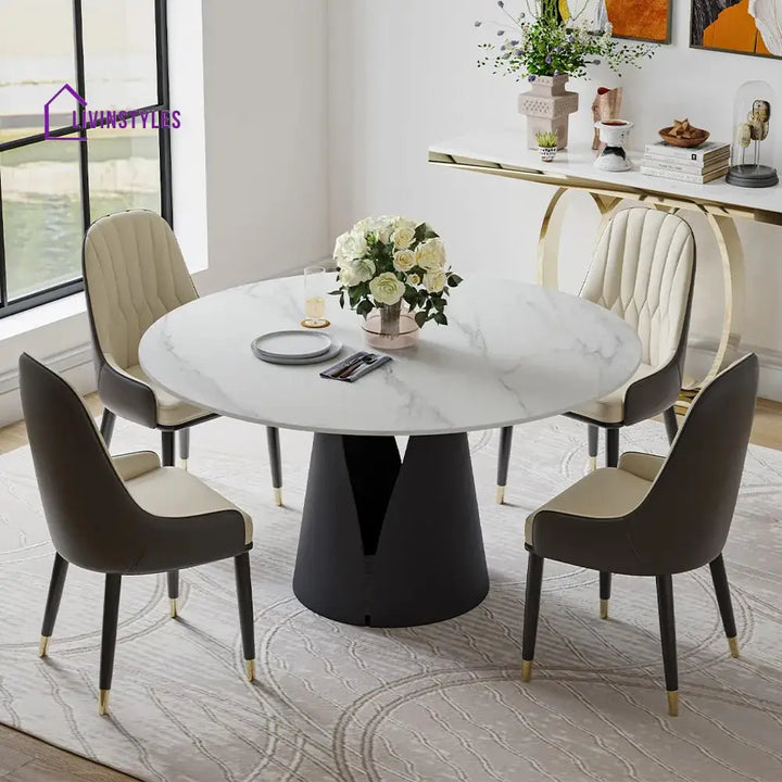 Dmitry Modern Round Dining Table Sets for 4