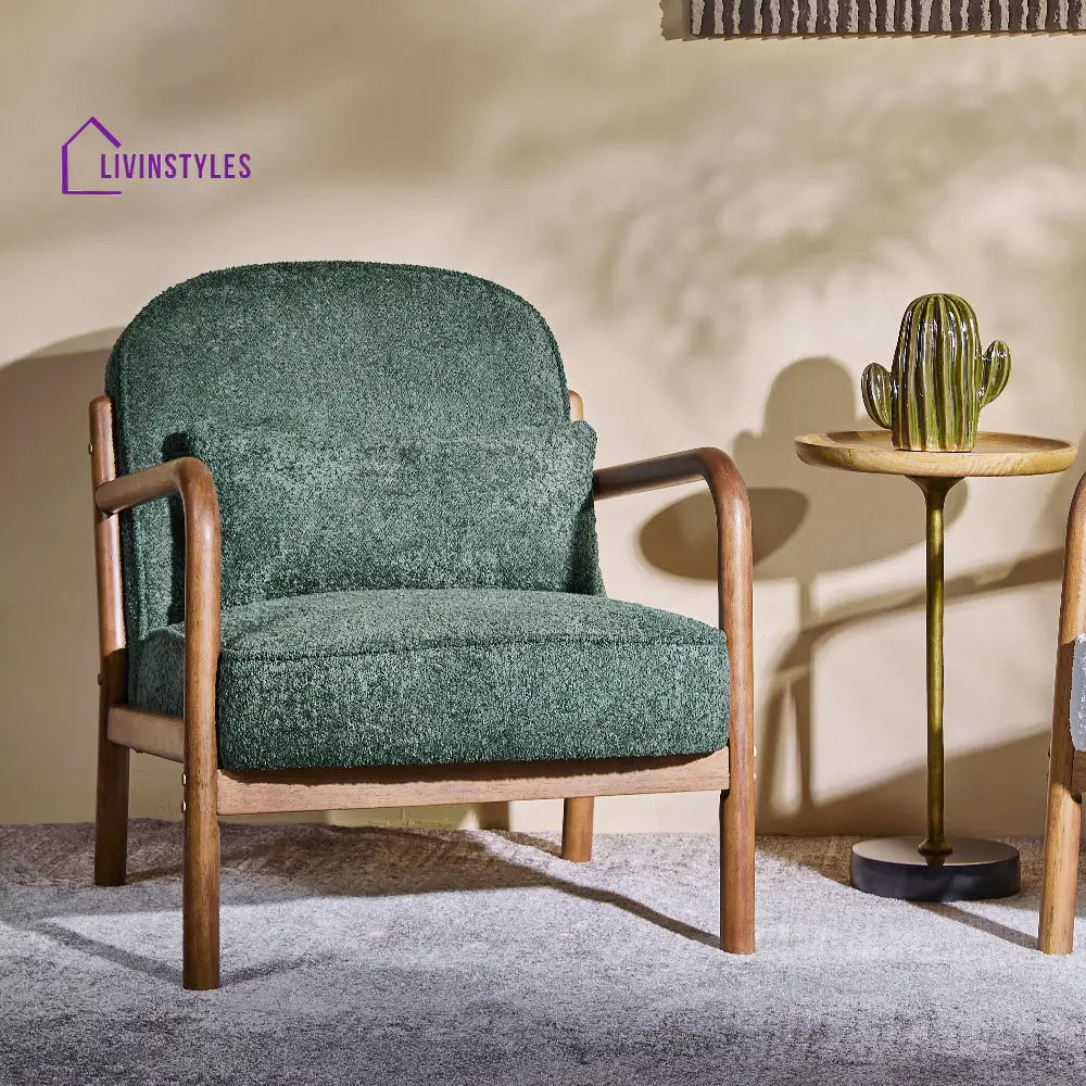 Dmytro Wooden Armchair Dark Green