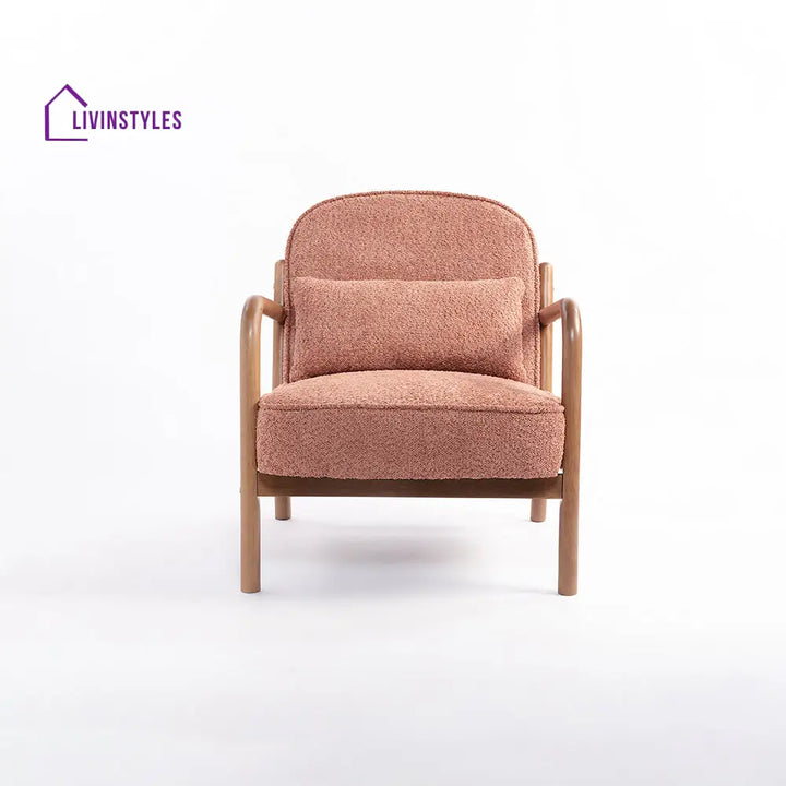 Dmytro Wooden Armchair Dusty Rose Brown