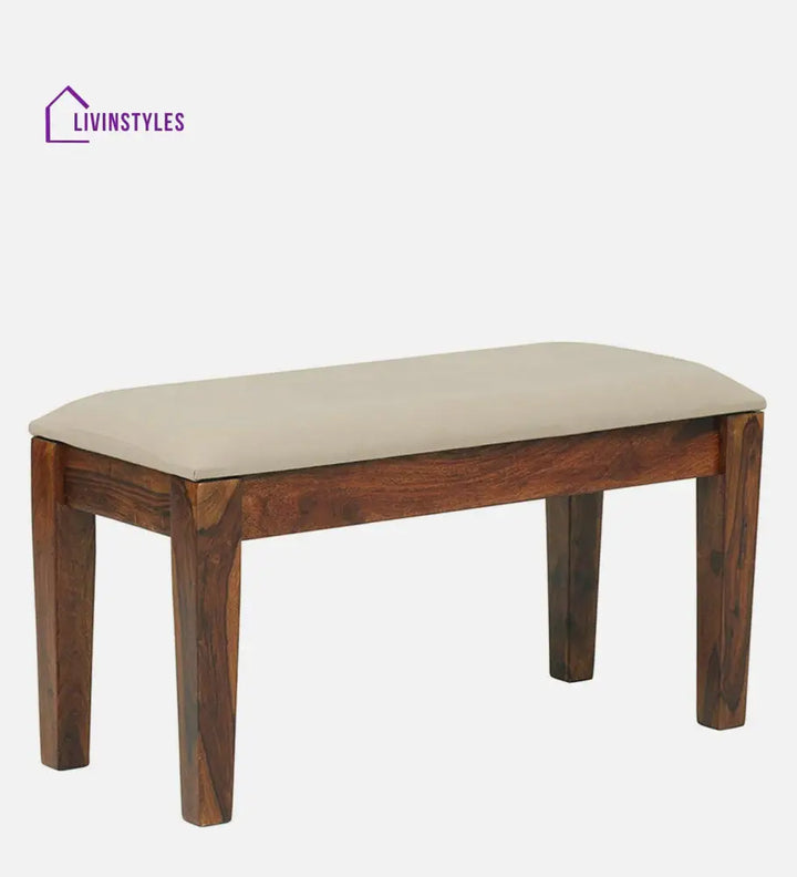Dobrynya Sheesham Wood 4 Seater Dining Set In Teak Finish With Bench Dining Set
