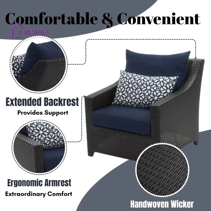 Dolores 3-Piece Outdoor Rattan Wicker Patio Set - Patio Set