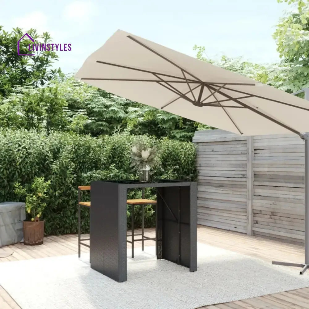 Dominga Outdoor Rattan Wicker Bar Table - Bar Table