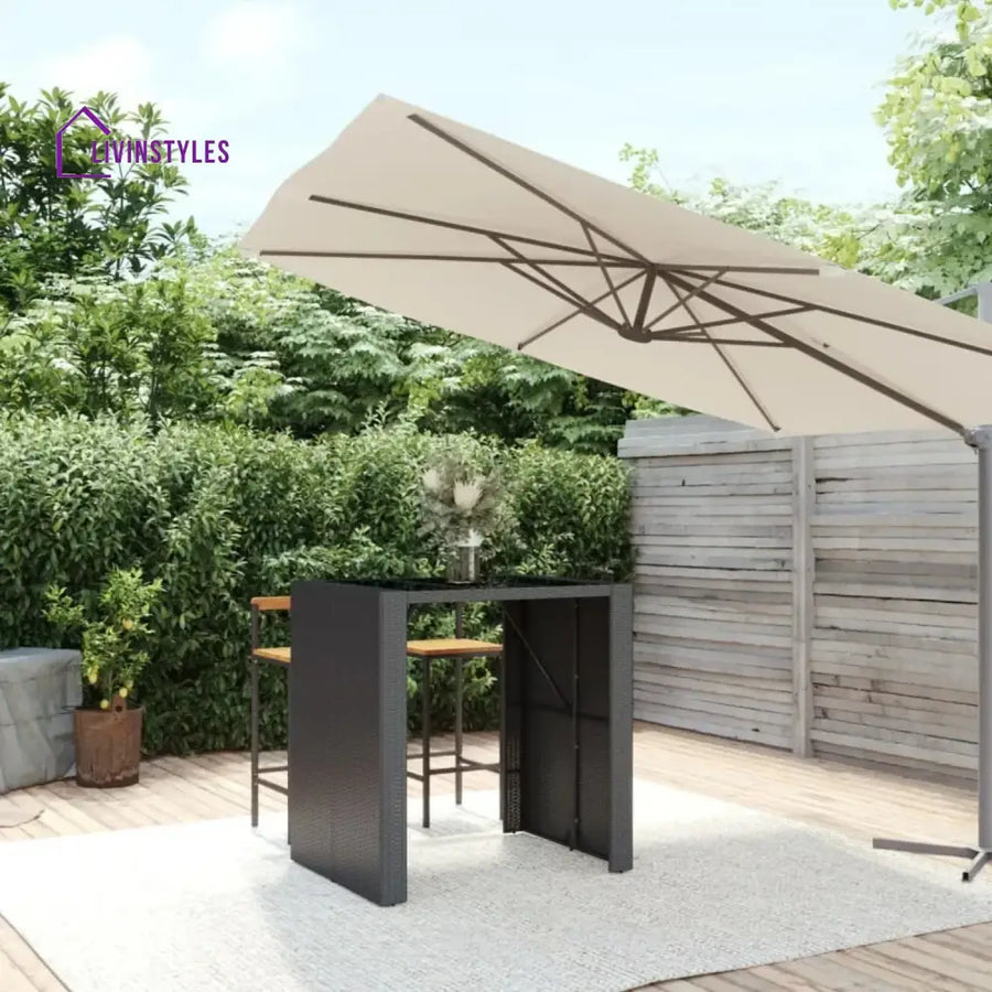 Dominga Outdoor Rattan Wicker Bar Table - Bar Table