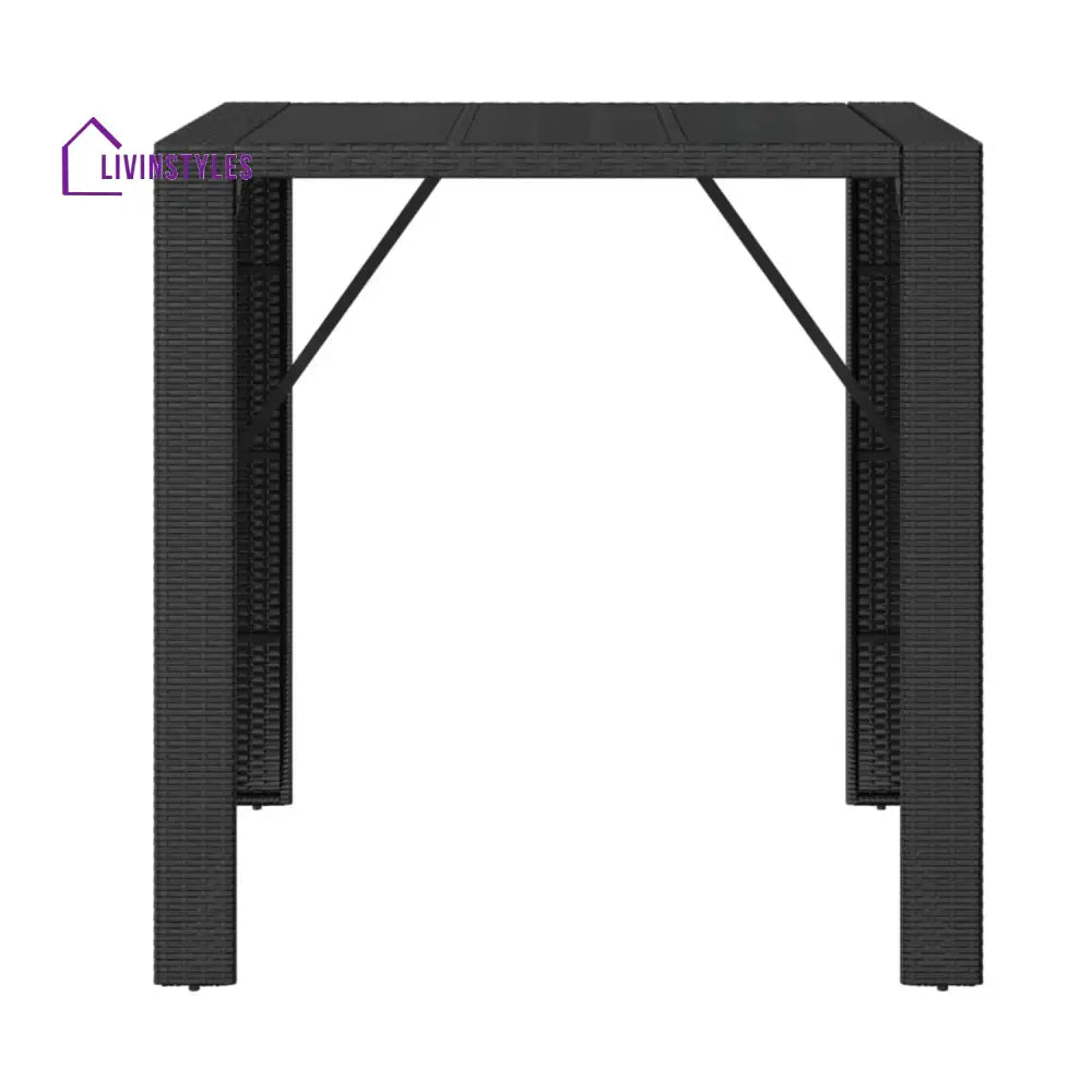 Dominga Outdoor Rattan Wicker Bar Table - Bar Table