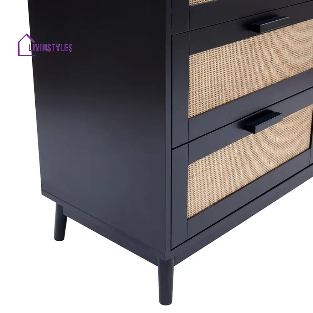 Domingo 6 Drawer Chest - Black Chest of Drawers