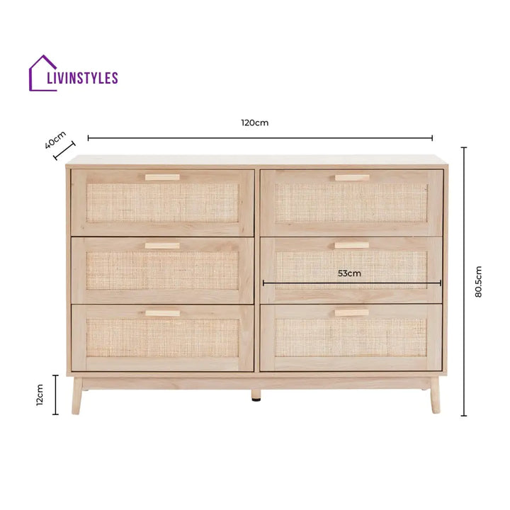 Domingo 6 Drawer Chest - Black Chest of Drawers