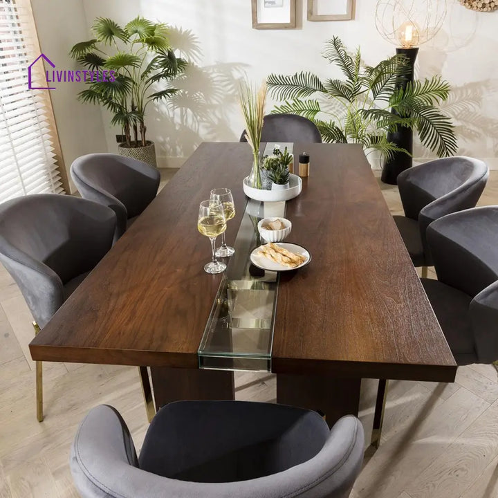 Dominika Dining Chair Set of 2 Grey Velvet Wingback on Gold Legs Dining Room / Dining Chairs